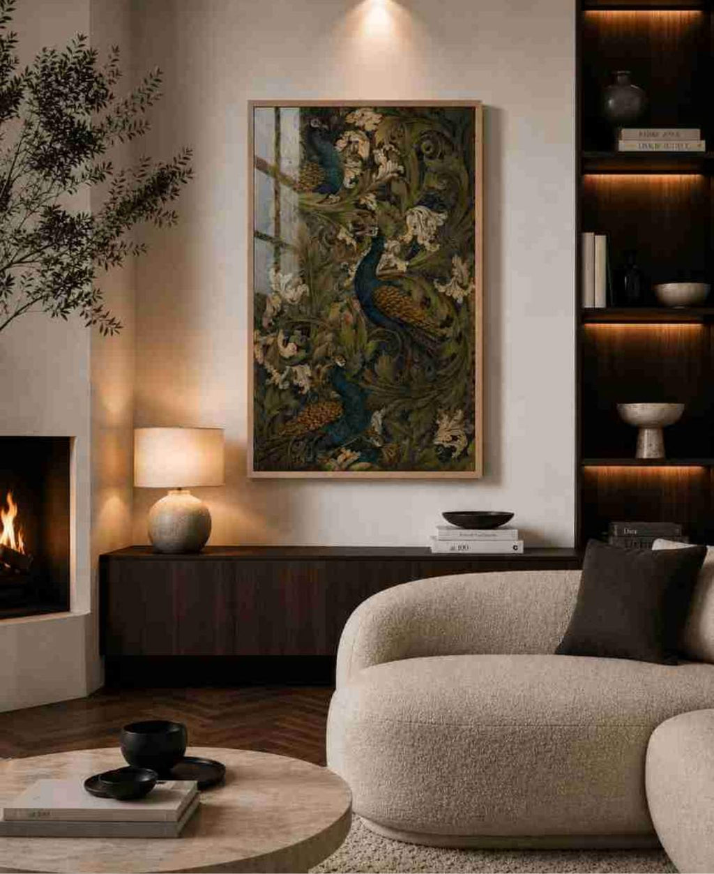 Peacock & acanthus tapestry (green)