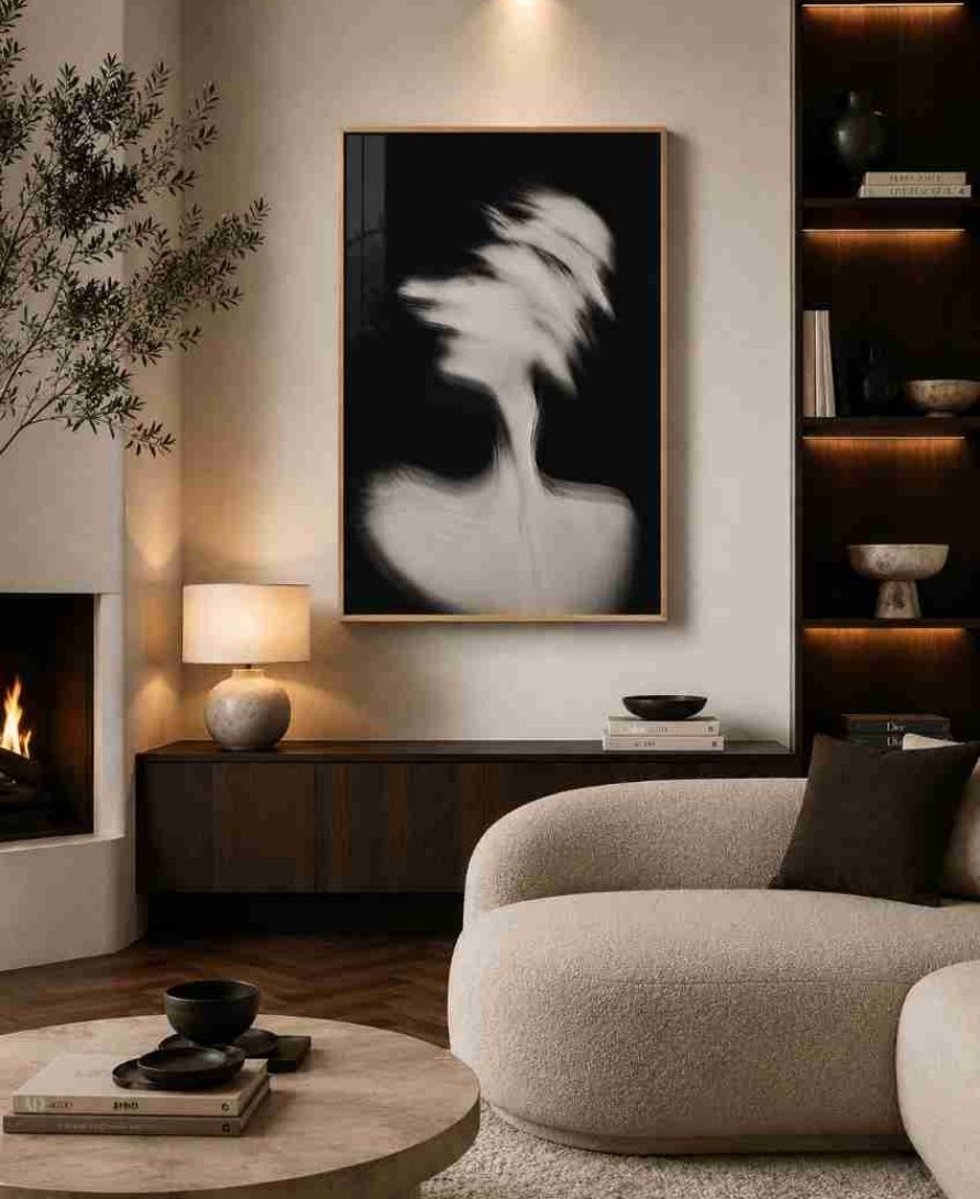 Blurred motion portrait B&W