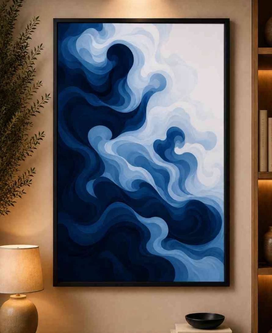 Abstract blue smoke/wave swirls