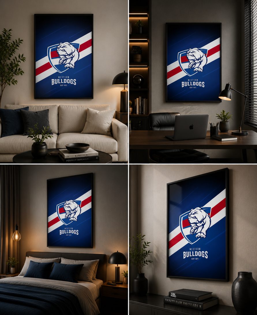 Western Bulldogs AFL Modern Wall Art Print