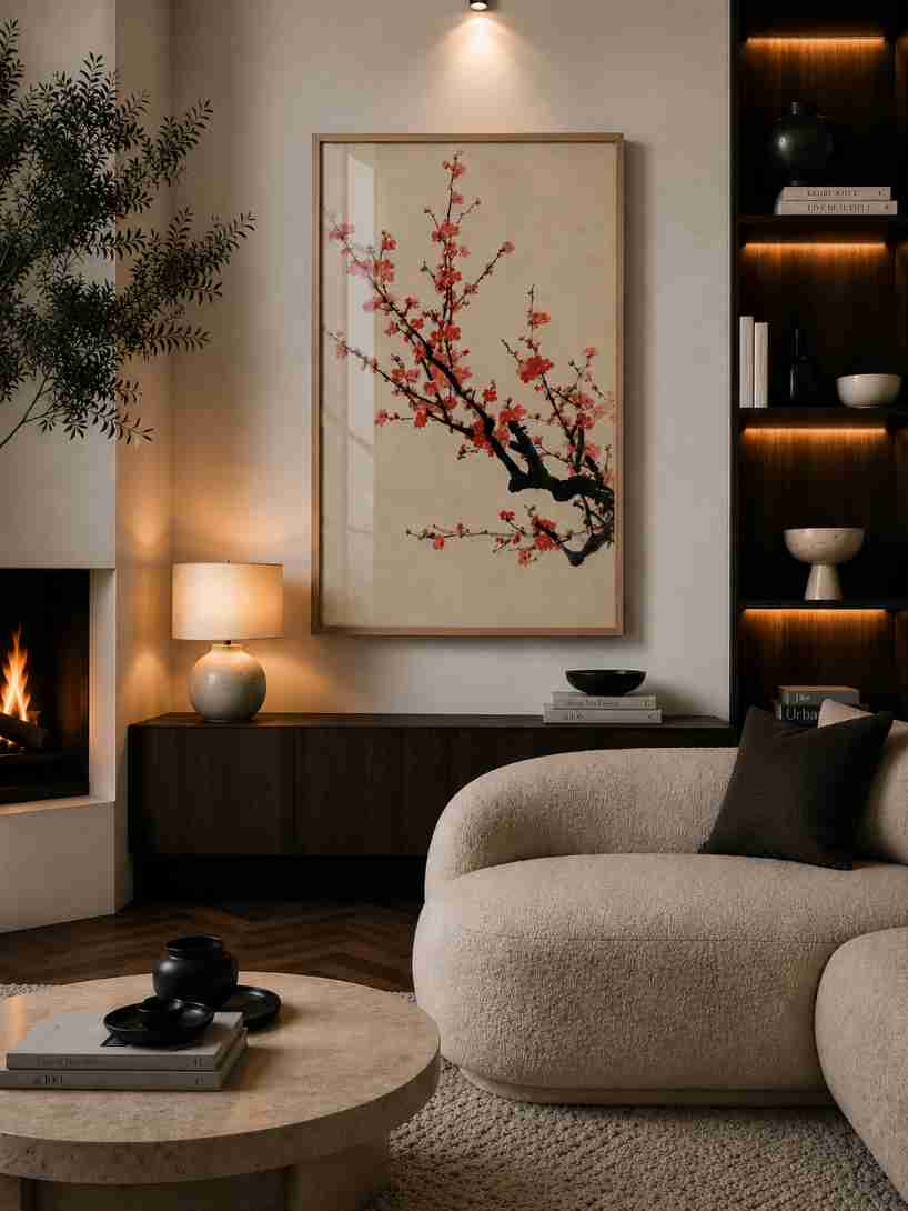 Ink-wash plum blossoms